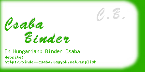 csaba binder business card